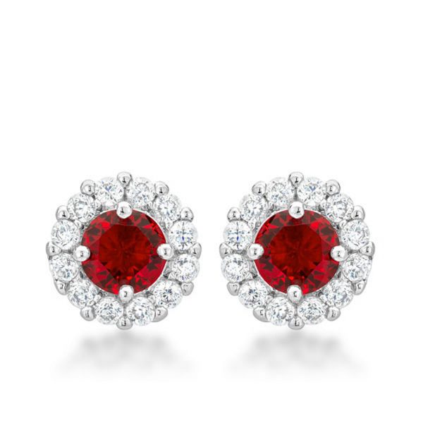earrings in ruby red