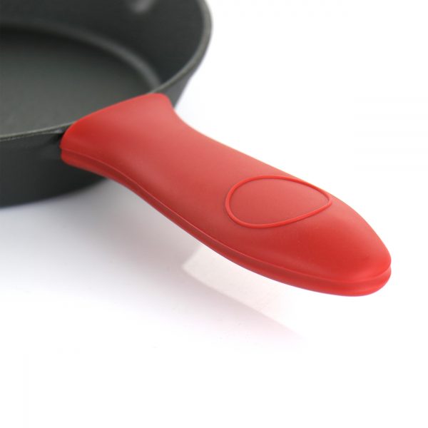cast iron with silicone handle